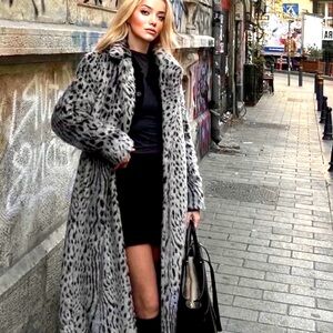 ZARA Faux Fur Animal Lined Maxi Coat - NEW - XS